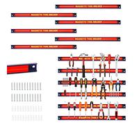 GIANTEX Lot de 12 Barres Magnétiques de 46 cm - Support Magnétique Puissant - Pour Outils - Support Mural - Barre d'Outils - Avec Matériel de Montage - Rouge (Lot de 12)