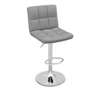 GIANTEX Lot de 2/4 tabourets pivotants en hauteur réglable, tabourets de bar modernes en simili cuir avec assise réglable, repose-pieds, base en métal, tabourets pivotants hauts pour maison, pub, gris