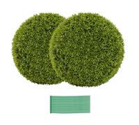 GIANTEX Lot de 2 boules décoratives de plantes artificielles 39/50 cm avec feuilles simulées résistantes au soleil pour balcon, patio, maison, mariage (39 cm)