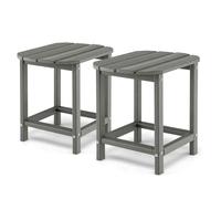 GIANTEX Lot de 2 tables d'appoint en polyéthylène haute densité résistant aux intempéries - Petite table de balcon avec espace de rangement à 2 étages - Table basse d'extérieur pour terrasse, balcon