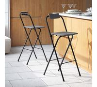 GIANTEX Lot de 2 Tabouret Pliant, Tabouret de Bar avec Dossier Inclinable, Assise Incurvée Repose-Pieds, Structure en Métal, Charge 150 kg, Chaise de Bar pour Salon, Balcon, Terrasse, Jardin, Gris