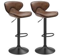 GIANTEX Lot de 2 tabourets de bar pivotants à hauteur réglable de 65 à 85 cm, pivotants à 360° avec repose-pieds, tabouret de comptoir, tabouret de bistro, tabouret de cuisine, tabouret de cuisine,