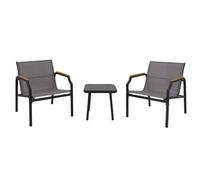 GIANTEX Lot de 3 meubles de jardin, petits, balcons, pour 2 personnes, salon de jardin, 2 chaises et table, meubles de terrasse, salon de jardin en textilène