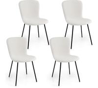 GIANTEX Lot de 4 chaises de salle à manger, cuisine, salon, salle à manger, rembourrées, sans accoudoirs avec pieds en métal, charge maximale 150 kg, 47 x 58 x 86 cm