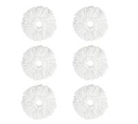 GIANTEX Lot de 6 tampons de rechange réutilisables pour serpillère ronde, housse en microfibre de serpillière, haute capacité d'absorption, φ 35 cm (rechange circulaire)