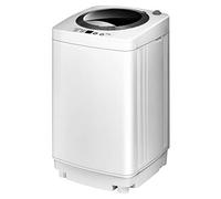 GIANTEX Machine à Laver Automatique 3,5 kg avec Pompe et Panneau de Commande, Contrôle du Niveau d'eau et du Mode, Mini Lave-Linge avec Essoreuse 43 x 43 x 75 cm, Blanc