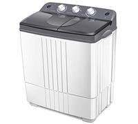 Giantex Machine à laver double Tina Compacte et espagnole Spinner Lave-linge (12 livres pour le lavage et 8 livres pour fil Gris + Blanc)