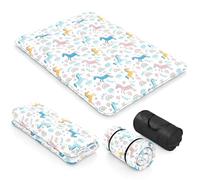 GIANTEX Matelas Futon Japonais Portable 140 x 200 cm, Rembourrage en Coton, Matelas de Sol Pliable pour 2 Personnes, Sac de Transport, Housse Lavable, 2 Bandages, Tatami Pliable pour Voyage, Camping