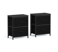 GIANTEX Meuble latéral avec 2 tiroirs en tissu et grand étage, table de chevet pour chambre à coucher avec 2 dispositifs anti-basculement et pieds antidérapants pour salon, entrée et étude