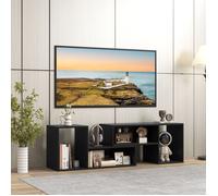 GIANTEX Meuble TV Modulaire en 2 Pcs Combiné Libre, 4 Compartiments Ouverts, pour TV à 60"", Style Moderne, pour salon, chambre,