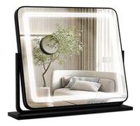 Giantex Miroir Coiffeuse LED Rotatif à 360°, Grossissant 5X, Contrôle Tactile Intelligent G