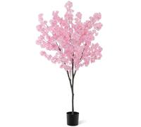 GIANTEX Plante Artificielle Intérieur, Fausse Plante Cerisier Rose 190 CM en Pot avec Ciment, Branches Ajustables, Fleurs Réinsérées, Décor Intérieur Extérieur Maison Jardin Bureau