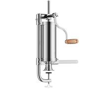 GIANTEX Poussoir à Saucisses Manuel,Machine à Saucisse en Acier Inoxydable, avec Pince de Table & 4 Tubes de Remplissage Différents, pour Maison, Restaurant (3 L)