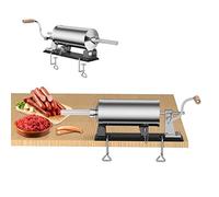 GIANTEX Poussoir à Saucisses Manuel,Machine à Saucisse en Acier Inoxydable, avec Pince de Table & 4 Tubes de Remplissage Différents, pour Maison, Restaurant (4.8 L)