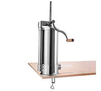 GIANTEX Poussoir à Saucisses Manuel,Machine à Saucisse en Acier Inoxydable, avec Pince de Table & 4 Tubes de Remplissage Différents, pour Maison, Restaurant (6 L)