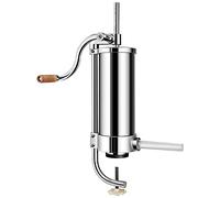 GIANTEX Poussoir à Saucisses Manuel,Machine à Saucisse en Acier Inoxydable, avec Pince de Table & 4 Tubes de Remplissage Différents, pour Maison, Restaurant (3.6 L)