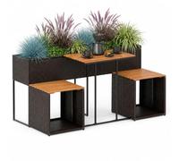 GIANTEX Salon de Jardin 3 en 1 (Brun)