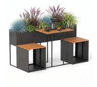 GIANTEX Salon de Jardin 3 en 1 (Noir)