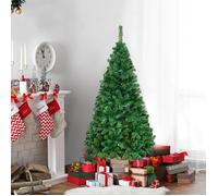 GIANTEX Sapin de Noël 1,8M avec 650 Branches PVC avec Artificiel Effet Réaliste, Socle en métal