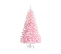 GIANTEX Sapin de Noël Artificiel 1,5M Rosé, Arbre de Noël avec Paillettes Colorées, Support en Métal Pliable, Décoration de Fêtes