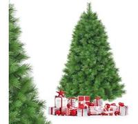 COSTWAY Sapin de Noël Artificiel 180 CM, 1250 Branches, Matériel PVC Arbre de Noël avec Socle en Métal Décoration de Noël