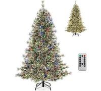 Giantex Sapin de Noël Artificiel 180 cm, Arbre de Noël à Charnière 598 Aiguilles de Pin Vert