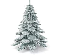GIANTEX Sapin de Noël Artificiel 180 CM- Arbre de Noël Floqué Blanc- Socle en Fer Pliable- 657 Branches en PVC-Décor de Fête