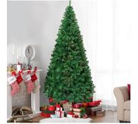 GIANTEX Sapin de Noël Artificiel 2,4 M, Arbre de Noël avec Socle en Fer, 1138 Branches en PVC, Idéale Décoration de Fêtes, Vert