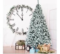 GIANTEX Sapin de Noël Artificiel à Flocon de Neige 2,25 M,Support en Fer,Arbre de Noël Automatique,1010 Branches,Décor de Fête