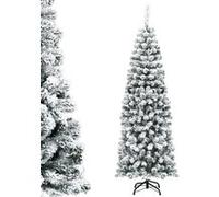 Giantex Sapin de Noël Artificiel à Flocons de Neige 180CM avec Aiguilles Vert
