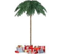 Giantex Sapin de Noël Artificiel de 180 cm, Palmier de Noël Pré-Illuminé Vert