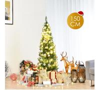 Giantex Sapin de Noël Artificiel Effet Réaliste, Hauteur 1,5M, Touffu avec 220 Branches, Socle Métallique