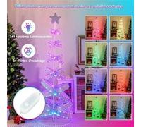 Giantex Sapin de Noël en Spirale de 210 cm avec 341 Lumières LED Colorées, Bureau