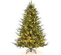 Giantex Sapin de Noël Lumineux avec 8 Modes d'Éclairage, Base en Fer (180cm) Vert G