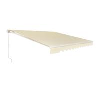 GIANTEX Store Banne Rétractable Manuel 3X2,5M en Tissu en Polyester Résistant au Soleil/Pluie, Angle 5-35°pour Balcon,Fenêtre, Beige