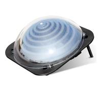 GIANTEX Système Chauffage de Piscine Solaire, Réchauffeur avec Support Pliable et Dôme, Chauffe pour Eau Chaude Extérieure, Noir