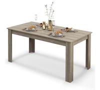 GIANTEX Table à manger pour 6 à 8 personnes, 160 x 80 x 77 cm, grande table rectangulaire en bois, portable jusqu'à 150 kg, moderne, bureau pour salle à manger, cuisine, bureau (chêne)