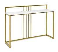 GIANTEX Table Console en Marbre Doré, Meuble d'Entrée Aspect Marbre et Structure en Métal, Design Scandinave Moderne, pour Entrée, Salon, Couloir, 120 x 32,5 x 88 cm