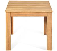 GIANTEX Table d'appoint en bois d'acacia massif, petite table basse carrée, table à thé d'extérieur pour terrasse, balcon et jardin, 45 x 45 x 40,5 cm, naturel