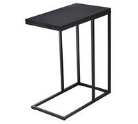 GIANTEX Table d'Appoint en Forme de C, Table Basse Bout de Canapé en Bois avec Cadre en Métal pour Salon, Chambre, Bureau, 48x25x58,5 CM