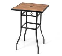 GIANTEX Table de bar d'extérieur avec plateau en imitation bois