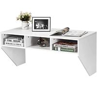 Giantex Table de Travail Murale, Bureau Suspendu avec Trois Tiroirs de Rangement, Texture Mate, Adapté pour Étude, Salon, Bureau, 108 x 53 x 52 cm (Blanc)