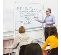 Costway Tableau Blanc Magnétique 120 X 90 Cm Double Face Réversible Effaçable À Sec 2 Hauteur Réglable 4 Roulettes Mobile Blanc