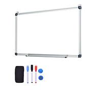 GIANTEX Tableau Magnétique Blanc avec Cadre en Aluminium, Tableau Blanc Effaçable avec Plateau Porte-Stylos, Marqueurs, Effaceur & Aimants, pour Ecole, Maison, Bureau (60 x 40 CM)