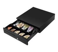 giantex Tiroir Caisse d'enregistreuse avec 5 Compartiments Billets et 5 Compartiments Monnaie Noir en Métal 40,5 x 42 x 9cm Noir G