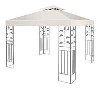 GIANTEX Toile de Toit de Rechange 3 x 3 M Imperméable, Tonnelle de Jardin Anti-UV Facile à Installer, pour Jardin, Plage, Parc, 2 Niveau, Beige