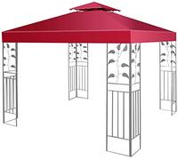 GIANTEX Toile de Toit de Rechange 3 x 3 M Imperméable, Tonnelle de Jardin Anti-UV Facile à Installer, pour Jardin, Plage, Parc, 2 Niveau, Rouge