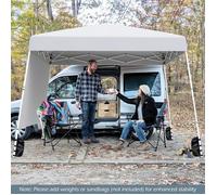 GIANTEX Tonnelle Jardin Exterieur Pliante 3 x 3 M, Hauteur Réglable 2,62M, pour Fêtes et Camping (300CM|Blanc)