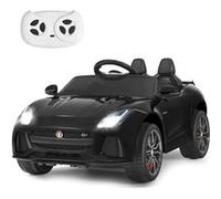 GIANTEX Voiture Électrique 12V pour Enfants 3-8 Ans, avec Télécommande 2.4G, Suspension à Ressorts et 2 Portes Verrouillables Noir