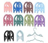 GiantGo Lot de 20 cintres de voyage portables pour économiser de l'espace - Cintres pliables en plastique - Accessoires de voyage multifonctions pour les vacances, le camping et les voyages en plein